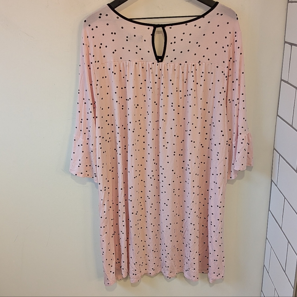 Kate Spade 2022 Women's Pink Black Polka Dot Modal Nightgown 3X - Picture 4 of 8